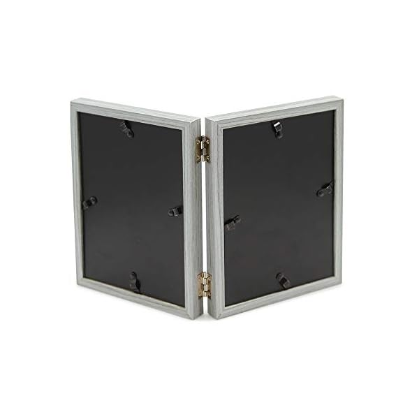 Afuly 2 grau Bilderrahmen 13 x 18 Doppel Fotorahmen für Home Office Schreibtisch Freunde Geschenke – Bild 8