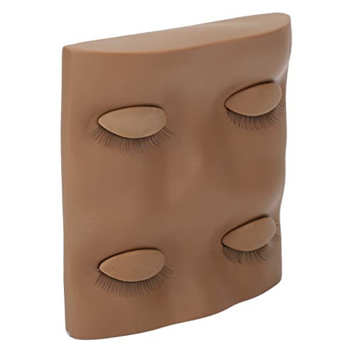 Replacement Eyelids for Lash Mannequin Head Removable Eyelids with Eyelashes Mannequin Replacement Eyelids for Lash Practice Makeup Eyelash (Coffee Color)