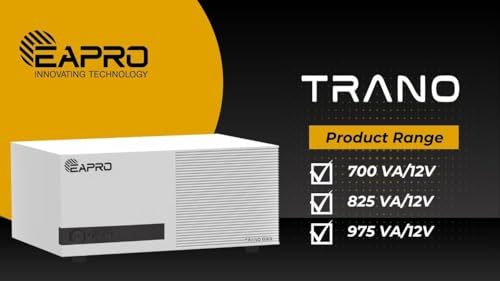Image of Eapro Trano Inverter with Nano Technology & Pure Sine Wave 12A Solar Charge Controller Sleek Design Efficient Power Conversion|Energy Efficiency & Reliability |3 Years Warranty (TRANO-1000S)