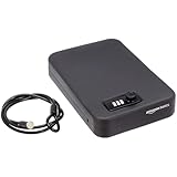 Amazonベーシック 金庫 小型 持ち運びに便利 ダイヤル式 コンビネーションロック XL (幅16.5 x 奥行24.6 x 高さ4.9 cm) セキュリティボックス ポータブルブラック