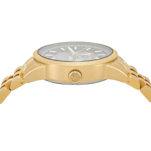 Image of Michael Kors Hutton Gold Automatic Stainless Steel Watch MKO1075