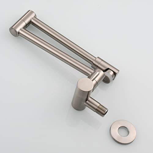 Robinet de remplissage de pot extensible nickel brossé à double articulation