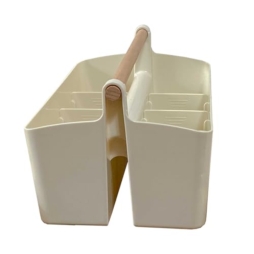 Cleaning Caddy Organizer With Handle – Wearable Bag For Supplies, Multiple Compartments For Storage – Portable Shower & Bathroom Caddy, Ideal For Dorms, College Life, Housekeepers & More (Beige)