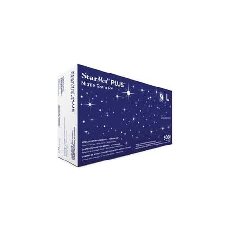 Sempermed SMNP303 StarMed Plus Nitrile Glove, 2.5 Mil, Powder-Free, Medium (Case of 3000) Cover