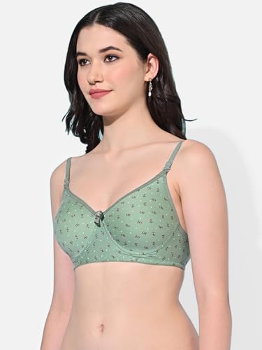 Image of FIMS - Fashion is my style Women Cotton Blend Padded Non-Wired Everyday Bra Pack of 1 Cup- B Multicolor