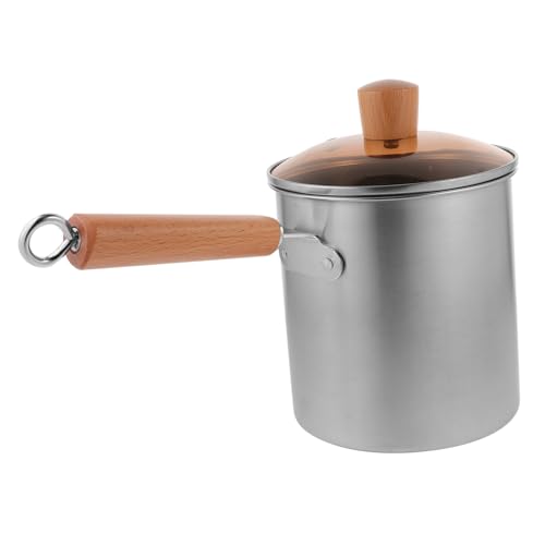 PRETYZOOM Stainless Steel Deep Fryer Pot Household Fryer for Chicken and Fries Oil Saving Design Ergonomic Handle Kitchen Essential for Easy Cleaning