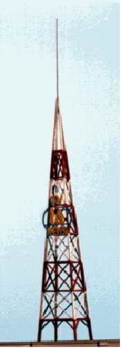 Blair Line N Scale TV Broadcast Tower w/Assorted Station Numbers (Laser-Cut Wood Kit) - 1" Square 2.5cm x 8" 20cm Tall