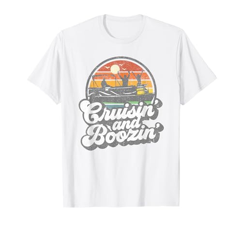 Cruisin And Boozin - Pontón divertido para barco, barco, regalo para papá Camiseta