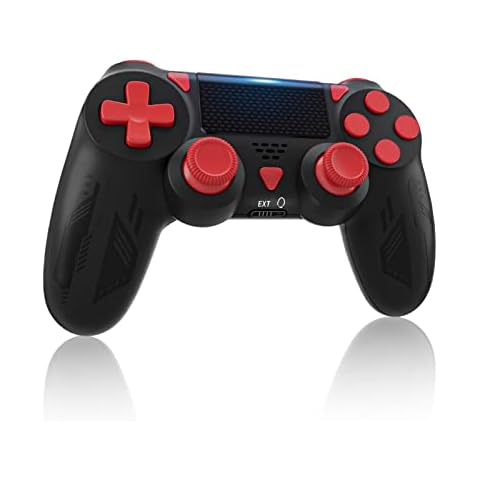 Wireless Controller für PS4, Dual Vibration Game Controller Joystick mit Turbo und 3.5mm Audio Jack/LED/Touch Pad Compatible with PS4 / Pro/Slim/PC Cover