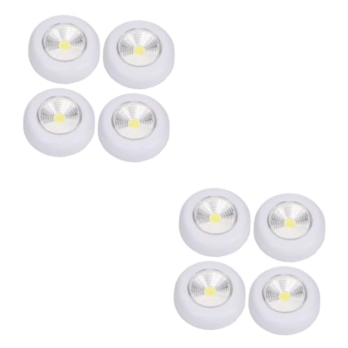 DOITOOL 8pcs Led Push Lamp Battery Powered Emergency Light for Cabinets Shelves and Closets Activation Self-adhesive for Versatile Placement
