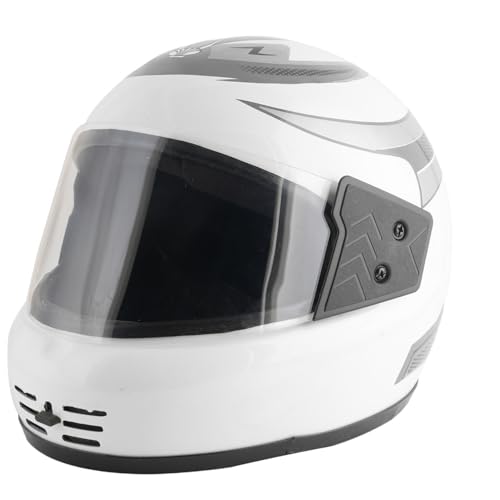 Image of Sage Square Audi Kimi Full Face Helmet | ISI Certified | Clear Visor | Comfort Inner Padding | Designed for Extra Comfort & Style (White Glossy- Silver Decal)
