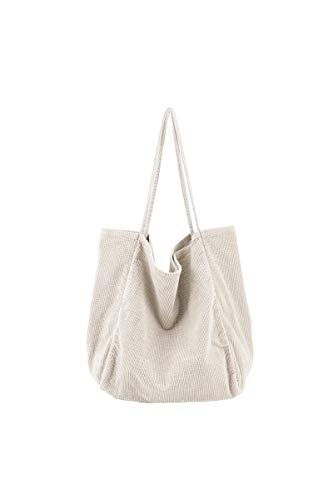 Ulisty Mujer Grande Pana Bolso de Mano Retro Bolsa de Hombro Casual Bolsa de la Compra Moda Bolso Beige