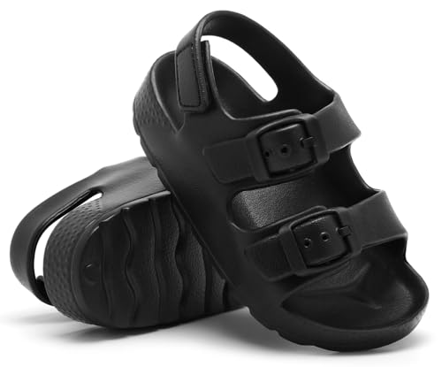 Image of INMINPIN Toddler Boys Girls Buckle Sandals Comfort Open Toe Sandal with Adjustable Back Strap