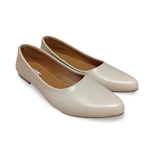 Image of Women's Formal Ballerina Flats - Stylish Pointed Toe Pull-On Shoes for Office & Casual Wear