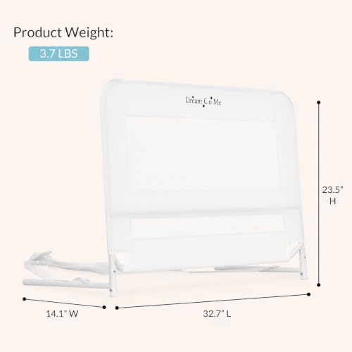 Dream On Me Mesh Security Bed Guard Rail for Toddlers 2–5 Years, White - image 3