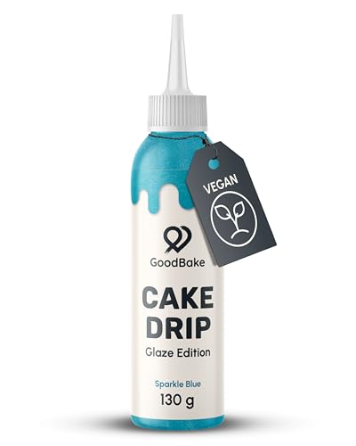 GoodBake Cake Drip Glaze 130g Blau | Kuchenglasur auf Glukosebasis | Vegan & Laktosefrei | Zuckerschrift für Kuchen Kekse & Cup Cakes | Torten Deko
