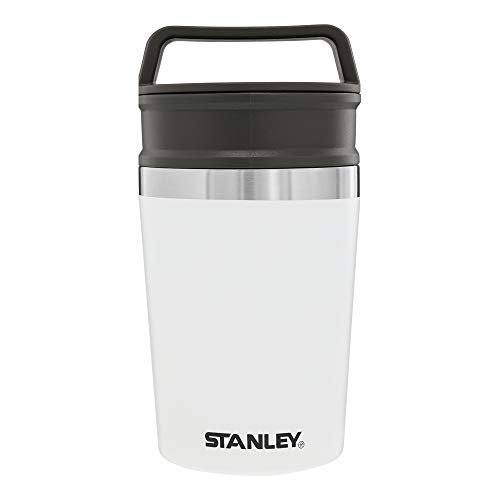 Stanley Adventure Shortstack Vacuum Travel Mug, 8oz Thermal Coffee Mug, Insulated Stainless Steel Cup with Drink-Thru Lid and Leak-Proof Cover with Handle, Coffee Tumbler for Work, Hiking, and Camping