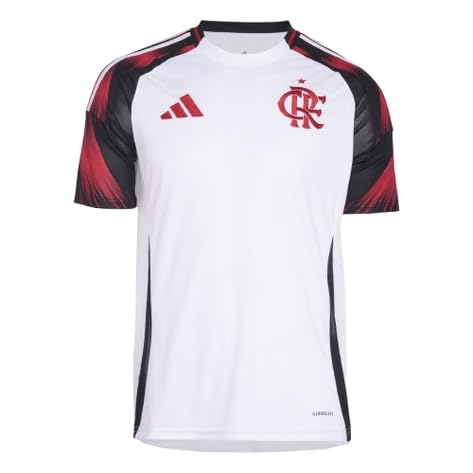 Camisa do Flamengo, Uniforme 2 2025, Branca com Detalhes em Verme...