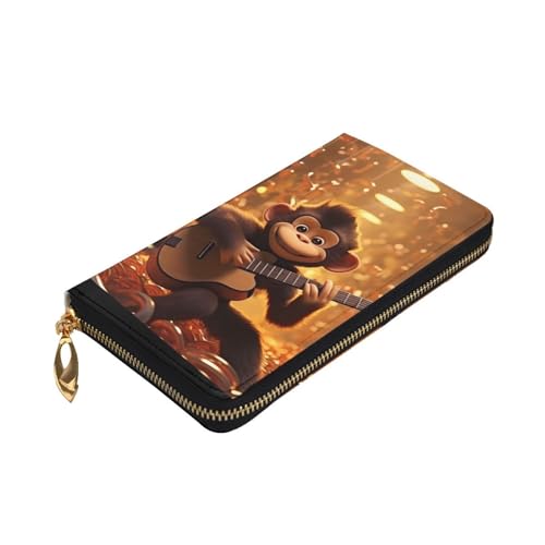 Leather Wallet - Stylish and Durable Wallet for Women with Multiple Compartments and Zipper Design Monkey Music Picture3