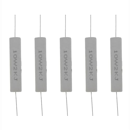 MERICDA 5 Pcs 10W 2K Ohm Cement Resistor, 5% 700V Wirewound Ceramic