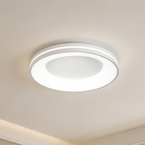 Lámpara de techo LED plana de 30cm blanca regulable e impermeable para cocinas