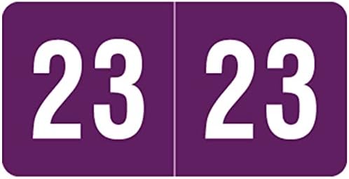 Doctor Stuff - Mini 2023 Year Stickers, Compatible with Smead SMYM Series, Purple Colored Year Labels for End Tab File Folders, 500/Roll, 1 Roll, 1/2" x 1" - Small Labels