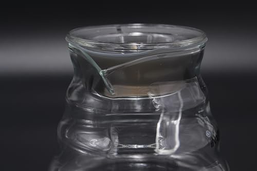 وعاء قهوة V60 سعة 750مل - سيرفر قهوة 03 من INVEIN مقاوم للحرارة مع غطاء، تصميم مموج لتحريك وصب سلس للقهوة مثالي لتقطير وتقديم 1-5 اكواب قهوة (مقاس 03)