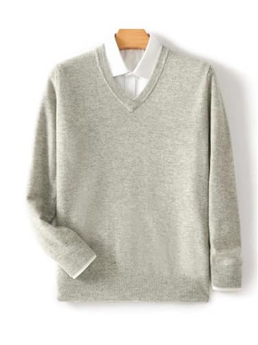 Men V- Neck Pullover Sweater Solid Merino Wool Knitwear Casual Basic Style Soft Warm Jumper Tops2