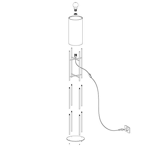 Lámpara de pie E27 Eglo Glastonbury, lámpara de suelo con interruptor para iluminación de salón 6
