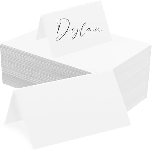 120Pcs Cartes de Place Blanches, BetterJonny Marque Place Mariage Porte Nom Table Cartons Placement Cartes de Nom Anniversaire Carte De Table pour Table...