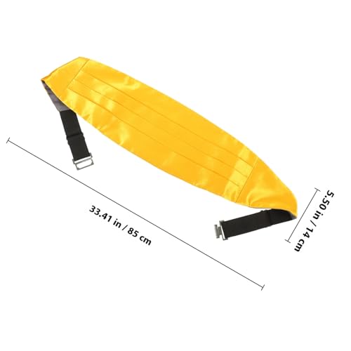 Set de pajarita, fajín y pañuelo de bolsillo amarillo para hombre miniatura 2
