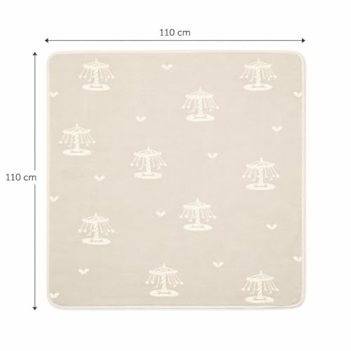 Image of 100% Cotton 6-Layer Muslin Baby Blanket | Super Soft, Breathable & All Seasons Multipurpose Blanket for Babies (Caraousel - Camel)