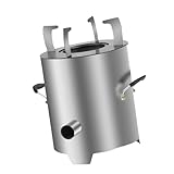 perfk Holzvergaserofen, zu bedienen, silberfarben, tragbar, kompakt, Zubehör...