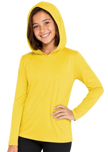 Image of Shirts for Girls Long Sleeve Crew Neck Top, Hoodie or 3 /4 Sleeve Soft Stretch Kids Lightweight Size 2-16