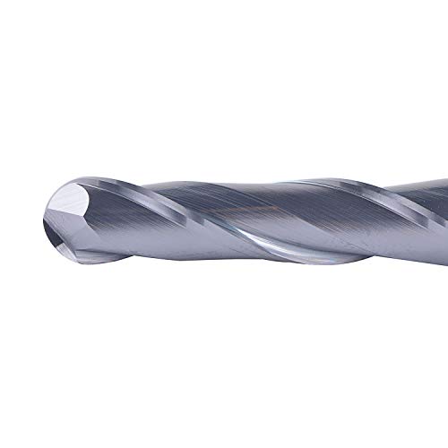 Image of SpeTool 14411 Ball Nose Carbide End Mill CNC Cutter Router Bits Double Flutes Spiral Milling Tool 1 /4 inch Shank with 3 inch Over Length