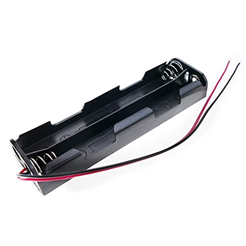 BeMatik - Portapilas Alargado para 4 Pilas LR6 AA 1.5V