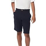 French Toast Big Boy's Flat Front Performance Stretch Short Shorts, Navy, 12