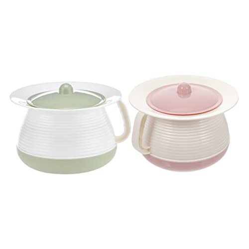 Beaupretty 2個 スピットン便器便器 toilet 用つば カバー付きチャンバーポット ベビー便器バケツ の小便ポット 小便器ペールポット おまる プラスチック 再利用可能