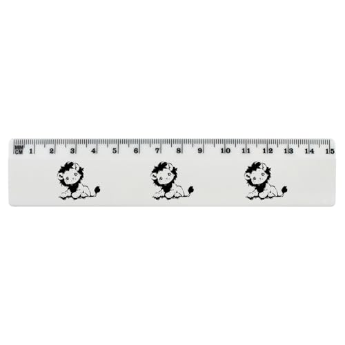 'Cute Sketchy Lion ' 15cm (6 Inch) White Plastic Ruler (RL00094861)