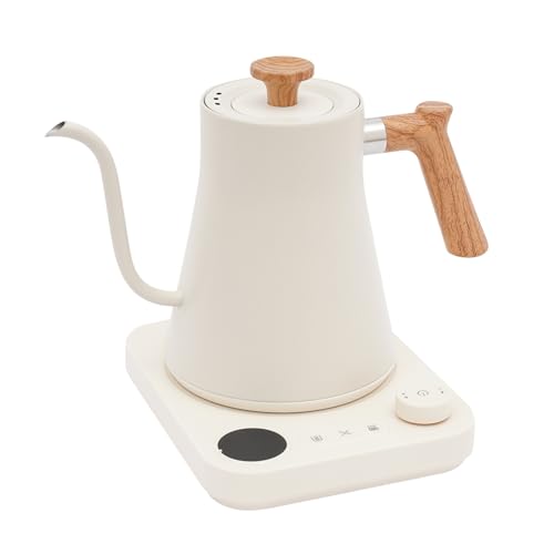 White Electric Gooseneck Kettle With Led Display