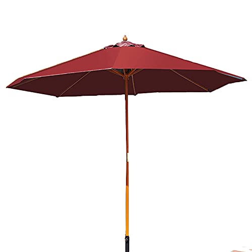 Parasols Paraguas de jardín de Parasol Rojo en voladizo para balcón al Aire Libre con manivela y 8 Costillas Resistentes, protección Solar UV Parasols