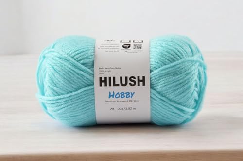 Image of Hobby,Wool Yarn dk Acrylic Hand Knitting Yarn Ball (100g /1 Ball),Suitable for Craft amigurumi Shade 001 (Arabic Blue)