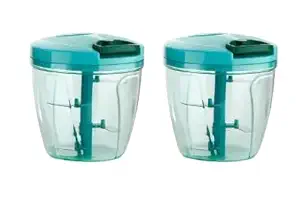 Shopvista Manual Vegetable Chopper, Dry Fruit and Onion Hand Chopper Quick Cutter Machine use for Kitchen with 5 Stainless Steel Blade for Home and Kitchen 2000 ml combo