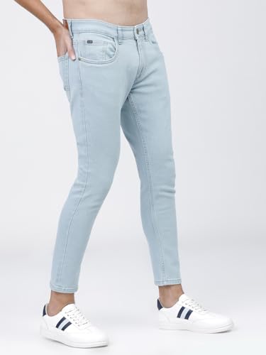 Image of Highlander Men's Slim Fit Jeans | Cropped Length | Jeans for Man | Stylish Casual Wear for Everyday Comfort