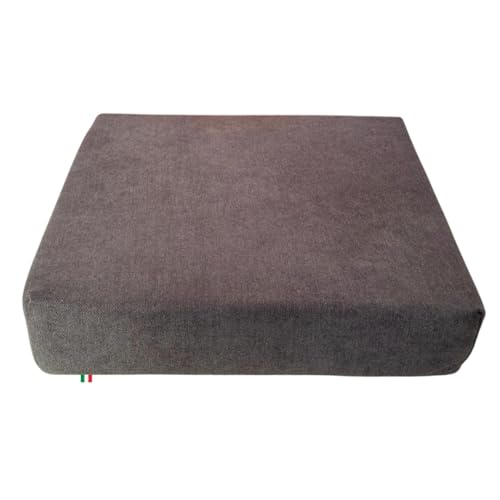 GM Cojín antiescaras para silla de ruedas, 42 x 42 x 8 cm, cojín antiescaras para silla, de espuma viscoelástica y poliuretano, cojín para cochecito, sillón para ancianos, fabricado en Italia (gris)