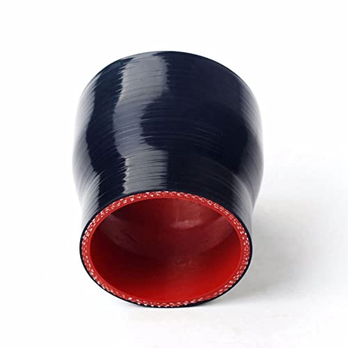Smileracing 2.5 To 3 Inches Black Silicone Reducer Coupler With 2 T-Bolt Clamps 3 Layers Of Polyester Reinforcement Suitable High Level Turbo Pipe(Id: 63Mm-76Mm) #TOP3