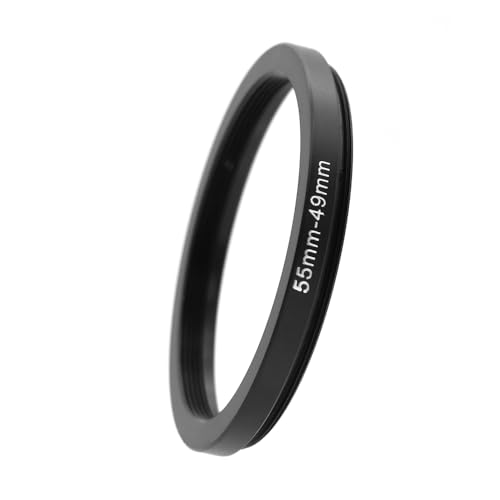 Adaptador de anillo reductor 55-49 mm, rosca macho de 55 mm para lente y rosca hembra de 49 mm para filtro, anillo adaptador para filtro reductor para instalar filtros ND, CPL y UV de 49 mm en lentes de 55 mm miniatura 6