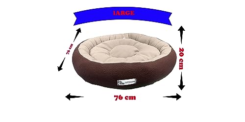 Image of Premium Large Size Dog Bed For Large Dogs And Puppies Anti Skid Bottom Washable Orthopedic Big Dog /Cat Beds Cream /Brown, Polyester