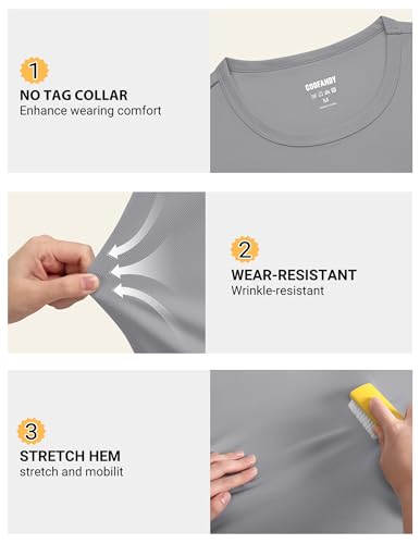 COOFANDY Men's Workout T-Shirts 3 Pack Quick Dry Moisture Wicking Athletic Shirts Crew Neck T Shirts — view 5
