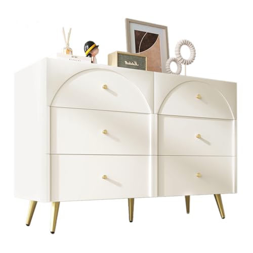 Elegante cómoda blanca de 6